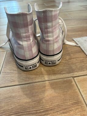 Converse Kids Pink Gingham High Top Sneakers